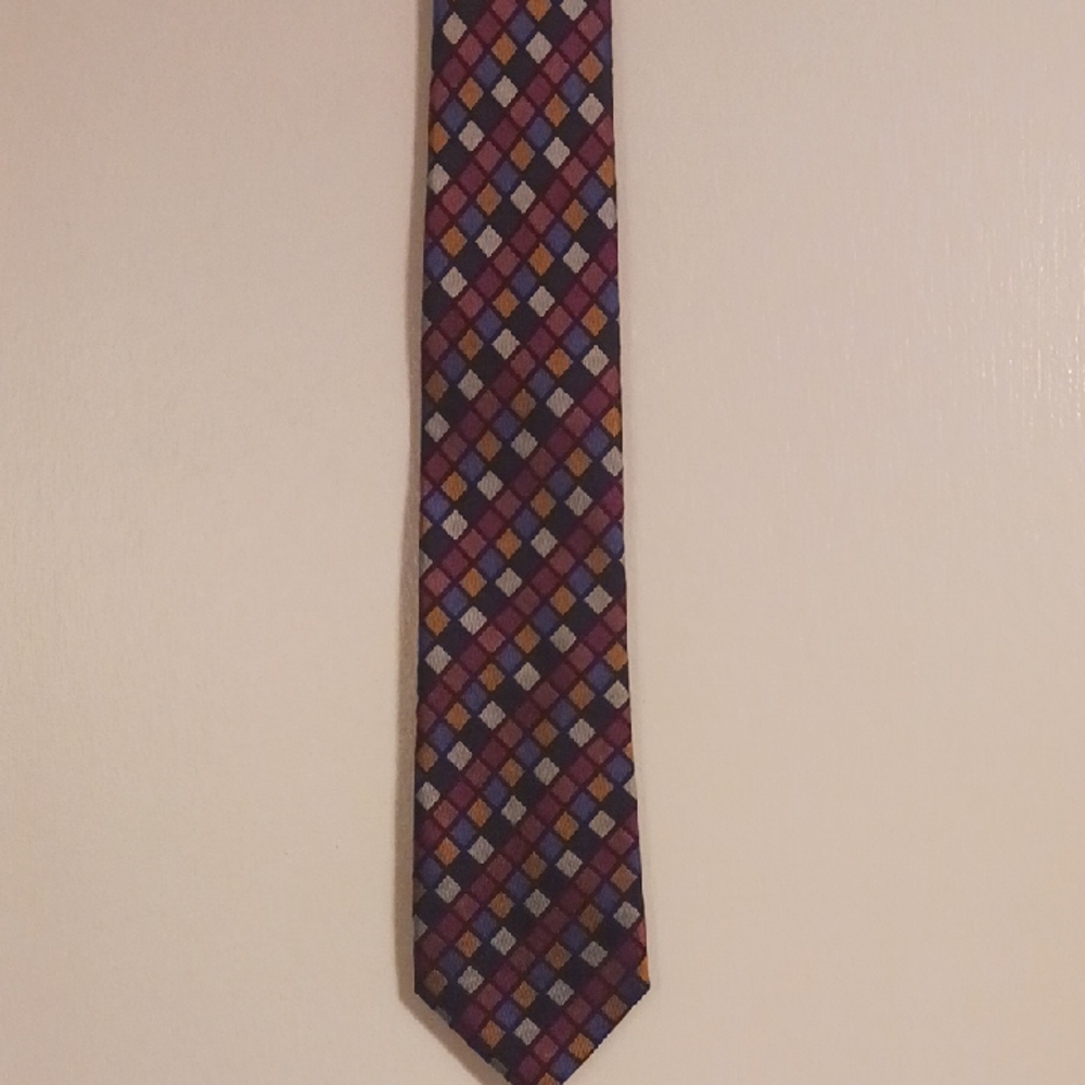 SPECIAL 3 FOR $ 25 Paul Fredrick Multicolor Diamond Pattern Tie